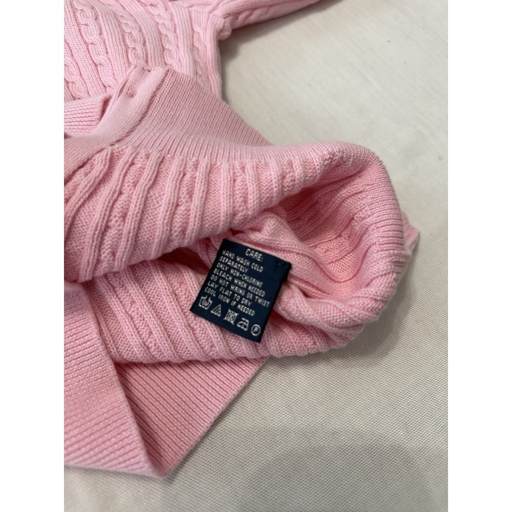 Ralph Lauren Sport Pink Cable Knit Cardigan Button Front Sweater Medium Classic - Picture 5 of 5